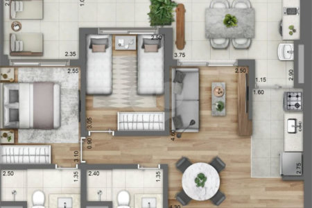 Apartamento à venda com 2 quartos, sendo 1 suíte, em Perdizes, São Paulo, SP