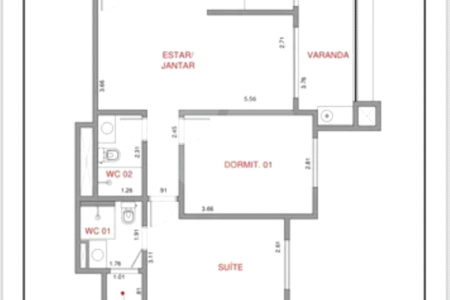 Apartamento com 68 m² de área privativa no Edifício Carraro Vértice