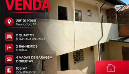 Casa à venda com 2 quartos em Loteamento Santa Rosa, Piracicaba, SP