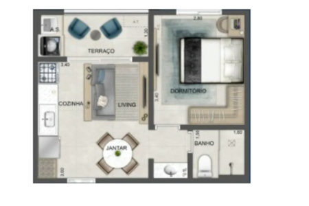 Studio à venda com 1 quarto em Ferreira, São Paulo, SP