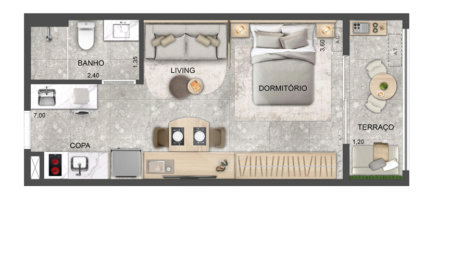 Apartamento à venda com 1 suíte em Vila Sônia, São Paulo, SP