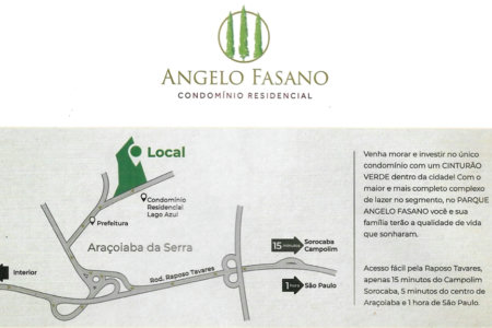 Terreno à venda no condomínio Angelo Fasano, Araçoiaba da Serra - SP