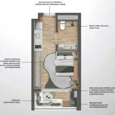 Studio à venda com 1 suíte em Vila Pirajussara, São Paulo, SP