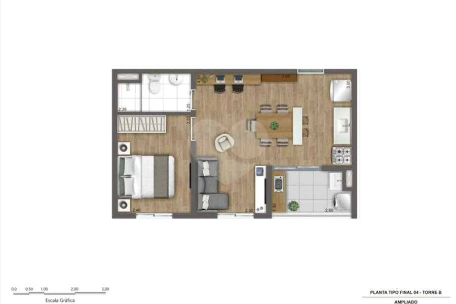 Apartamento à venda com 2 quartos, sendo 1 suíte, em Campo Grande, São Paulo, SP