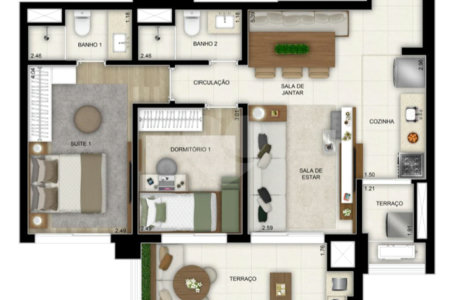 Apartamento à venda com 2 quartos, sendo 1 suíte, em Jardim das Acácias, São Paulo, SP