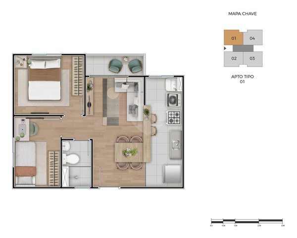 Apartamento 39m² 1