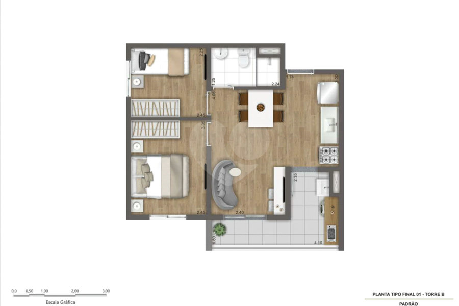 Apartamento à venda com 2 quartos, sendo 1 suíte, em Campo Grande, São Paulo, SP