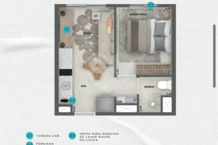 Apartamento à venda com 1 quarto em Pinheiros, São Paulo, SP