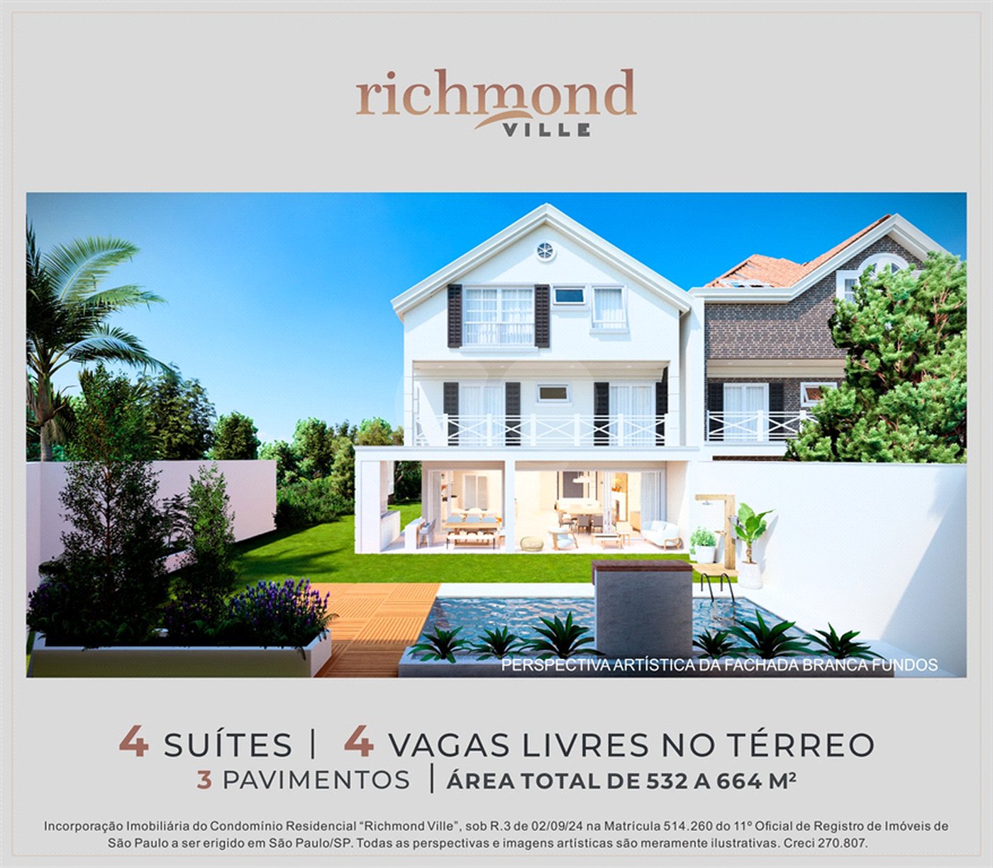 Casa à venda com 4 suítes no condomínio Richmond Ville, São Paulo - SP