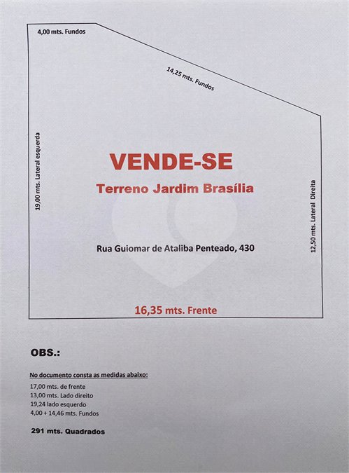 Terreno à venda em Jardim Brasília (zona Leste), São Paulo, SP