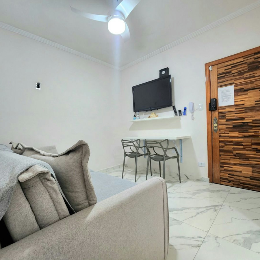 Apartamento mobiliado próximo da praia com 1 dormitório à venda, 32 m² por R$ 390.000 - Embaré - Santos/SP