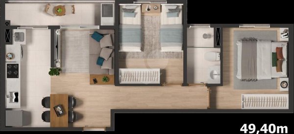 Apartamento 56m² 2
