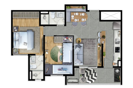 Apartamento à venda com 2 quartos, sendo 1 suíte, em Jardim Terceiro Centenário, Atibaia, SP