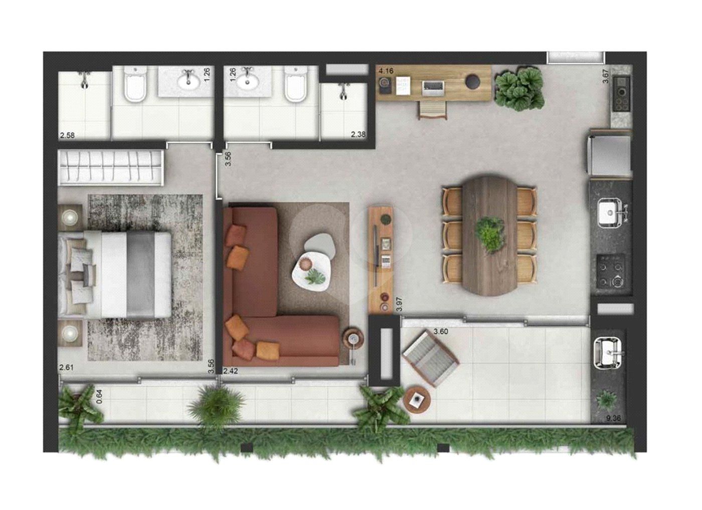 Apartamento de 63,65 m² no Campo Belo, 2 dormitórios 1 suíte 1 Vaga