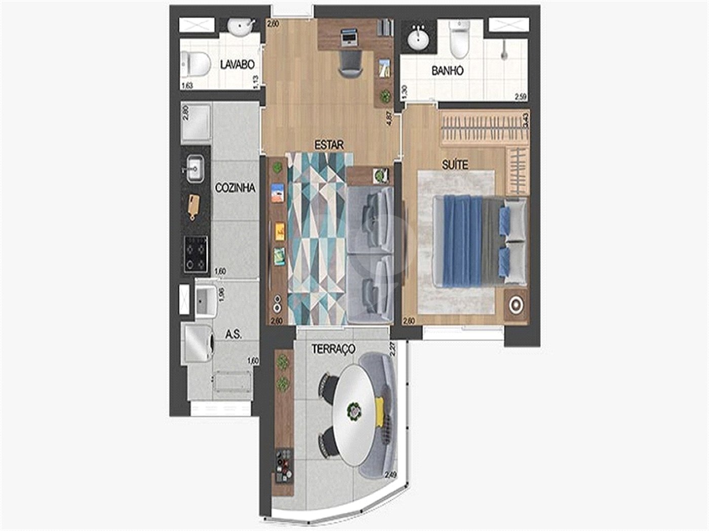 Apartamento à venda com 1 suíte em Santo Amaro, São Paulo, SP