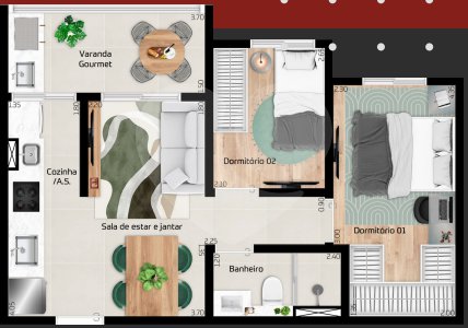 Apartamento 47m² 2