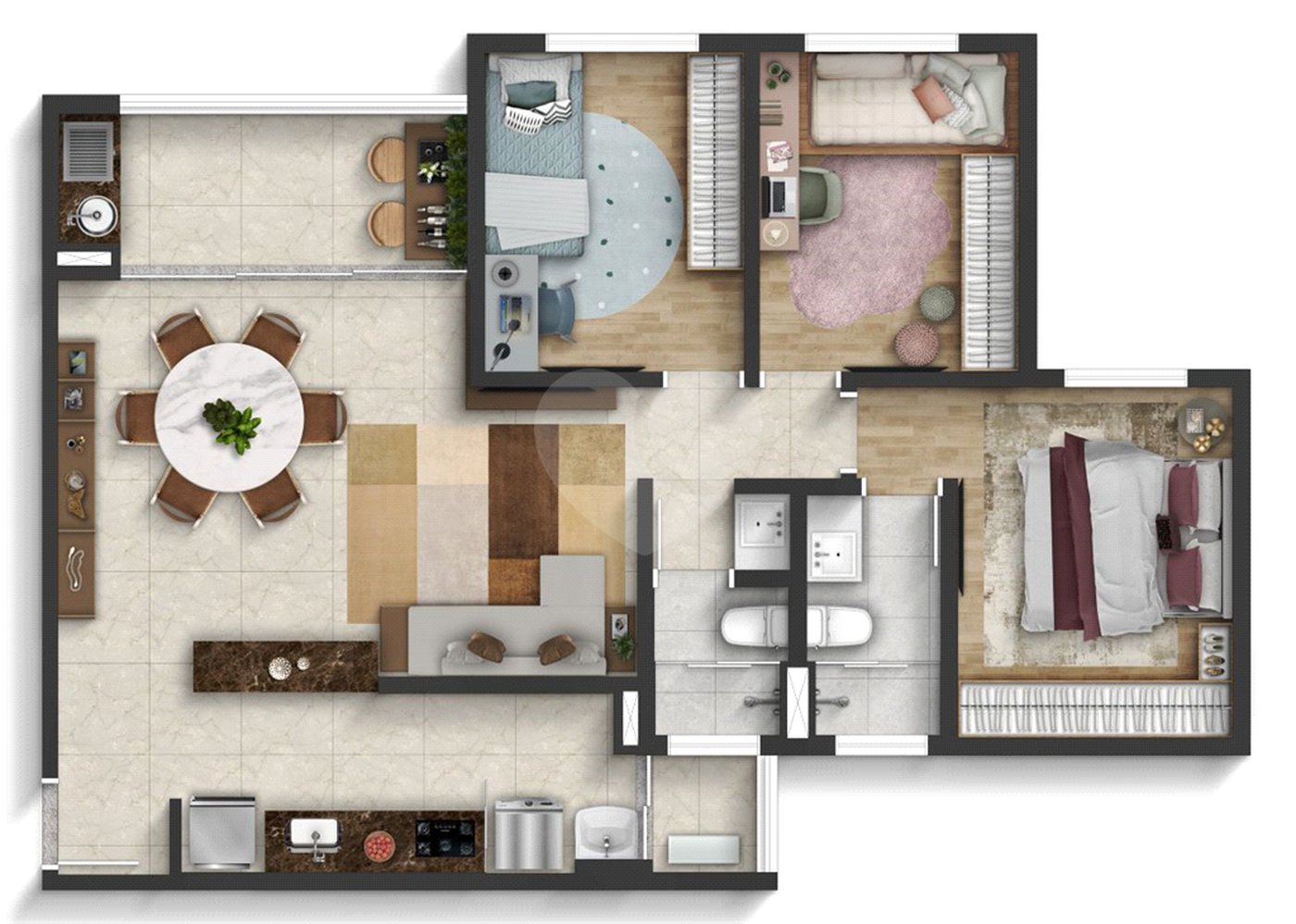 Apartamento à venda com 2 quartos, sendo 1 suíte, em Vila Espírito Santo, Sorocaba, SP