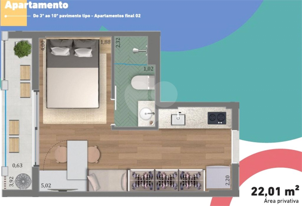 Apartamento à venda com 1 quarto em Pinheiros, São Paulo, SP