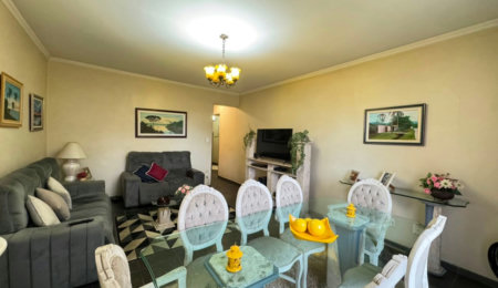 Apartamento com 2 dormitórios e suíte + dependência de serviço completa na Ponta da Praia – Localização privilegiada próximo à Praça Dino Bueno