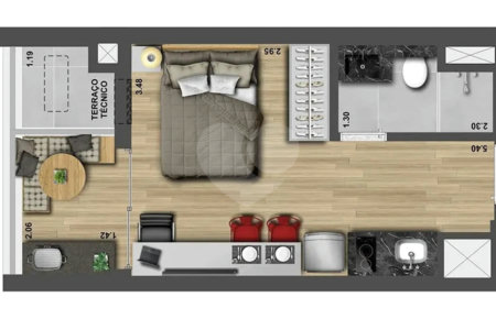 Apartamento à venda com 1 quarto em Pinheiros, São Paulo, SP