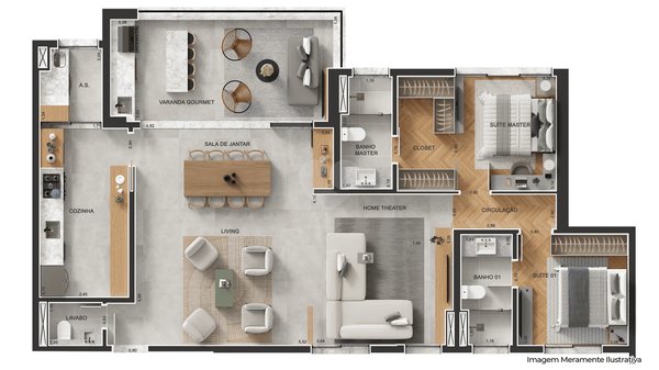Planta Apartamento 138m²