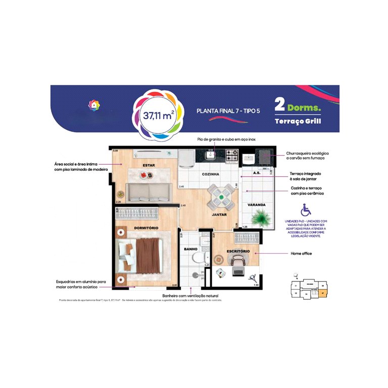 Apartamento à venda com 1 quarto em Jardim das Flores, Osasco, SP