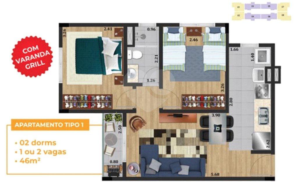 Apartamento à venda com 2 quartos em Jardim Aida, Guarulhos, SP