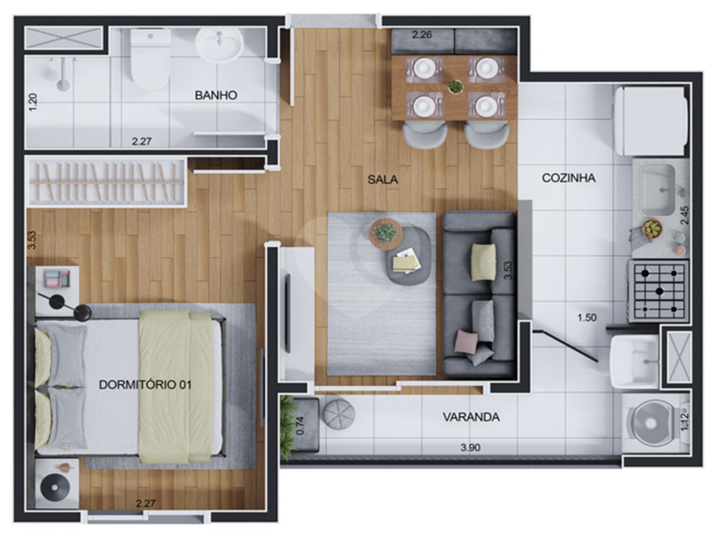 Apartamento à venda com 2 quartos em Jaguaribe, Osasco, SP