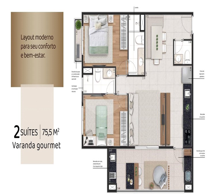 Apartamento à venda com 2 quartos, sendo 1 suíte, em Jardim São Paulo(zona Norte), São Paulo, SP