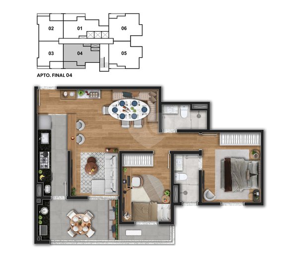 Apartamento 71m² 2