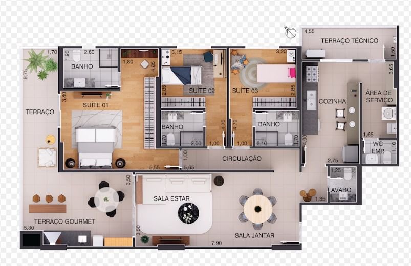 Apartamento com 3 dormitórios à venda, 170 m² por R$ 2.978.000,00 - Aparecida - Santos/SP