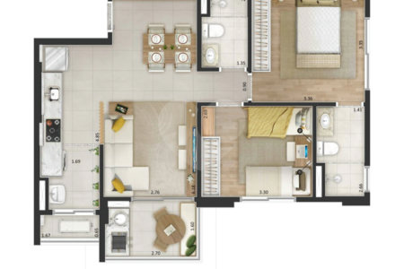 Apartamento à venda com 2 quartos, sendo 1 suíte, no Centro, Sorocaba, SP