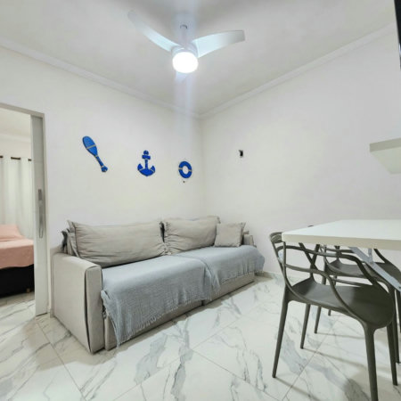 Apartamento mobiliado próximo da praia com 1 dormitório à venda, 32 m² por R$ 390.000 - Embaré - Santos/SP