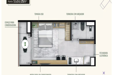 Apartamento à venda com 1 quarto em Pinheiros, São Paulo, SP
