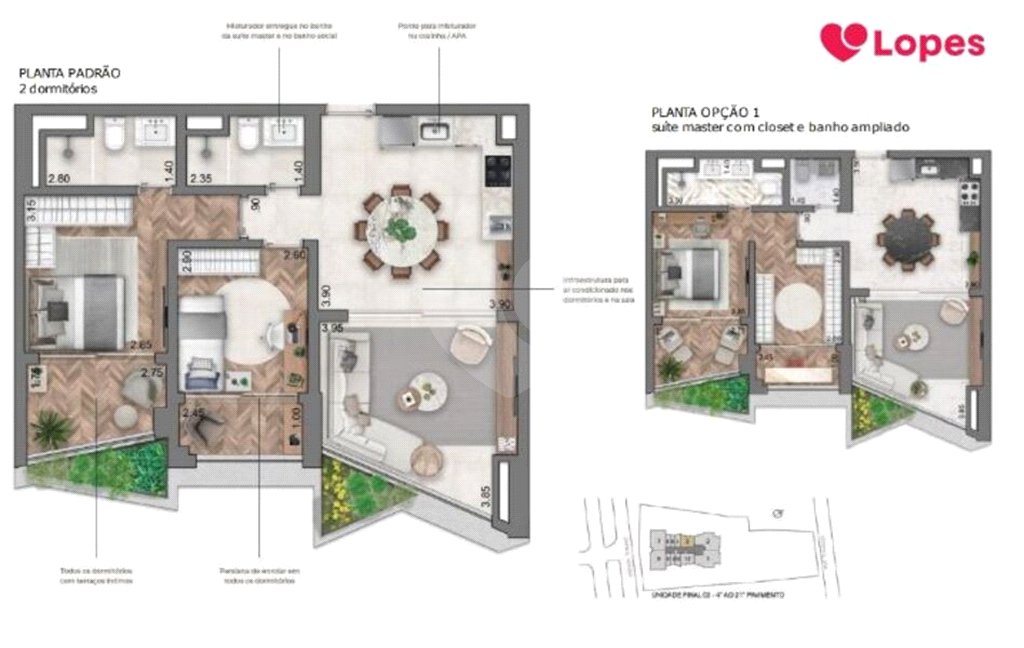 Apartamento à venda com 2 quartos, sendo 1 suíte, em Perdizes, São Paulo, SP