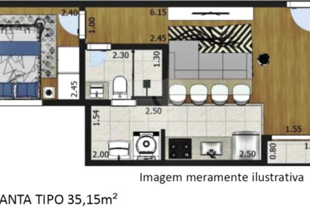 Apartamento à venda com 1 quarto em Santana, São Paulo, SP