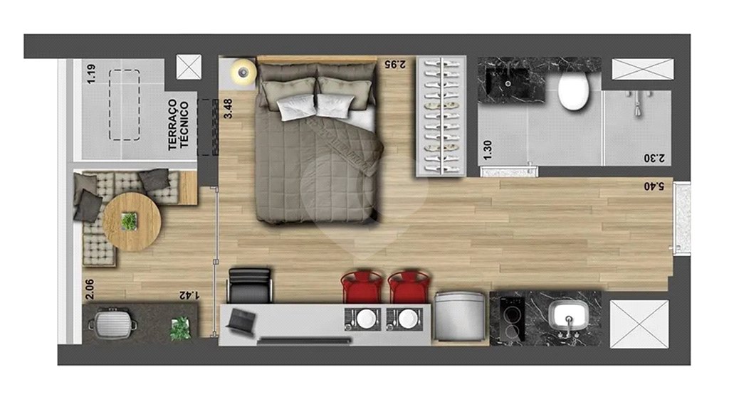 Apartamento à venda com 1 quarto em Pinheiros, São Paulo, SP