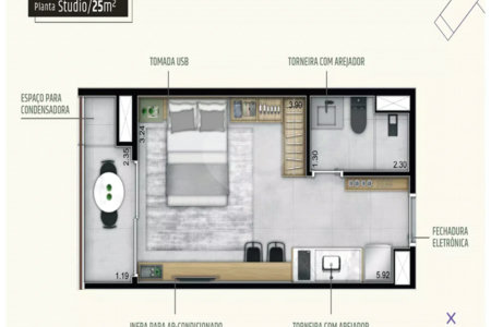 Apartamento à venda com 1 quarto em Pinheiros, São Paulo, SP