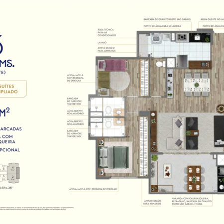 91m² - 3 dorm - 2 vagas