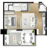 Apartamento Mobiliado na Vila Olimpia com 57m² e 1 vaga