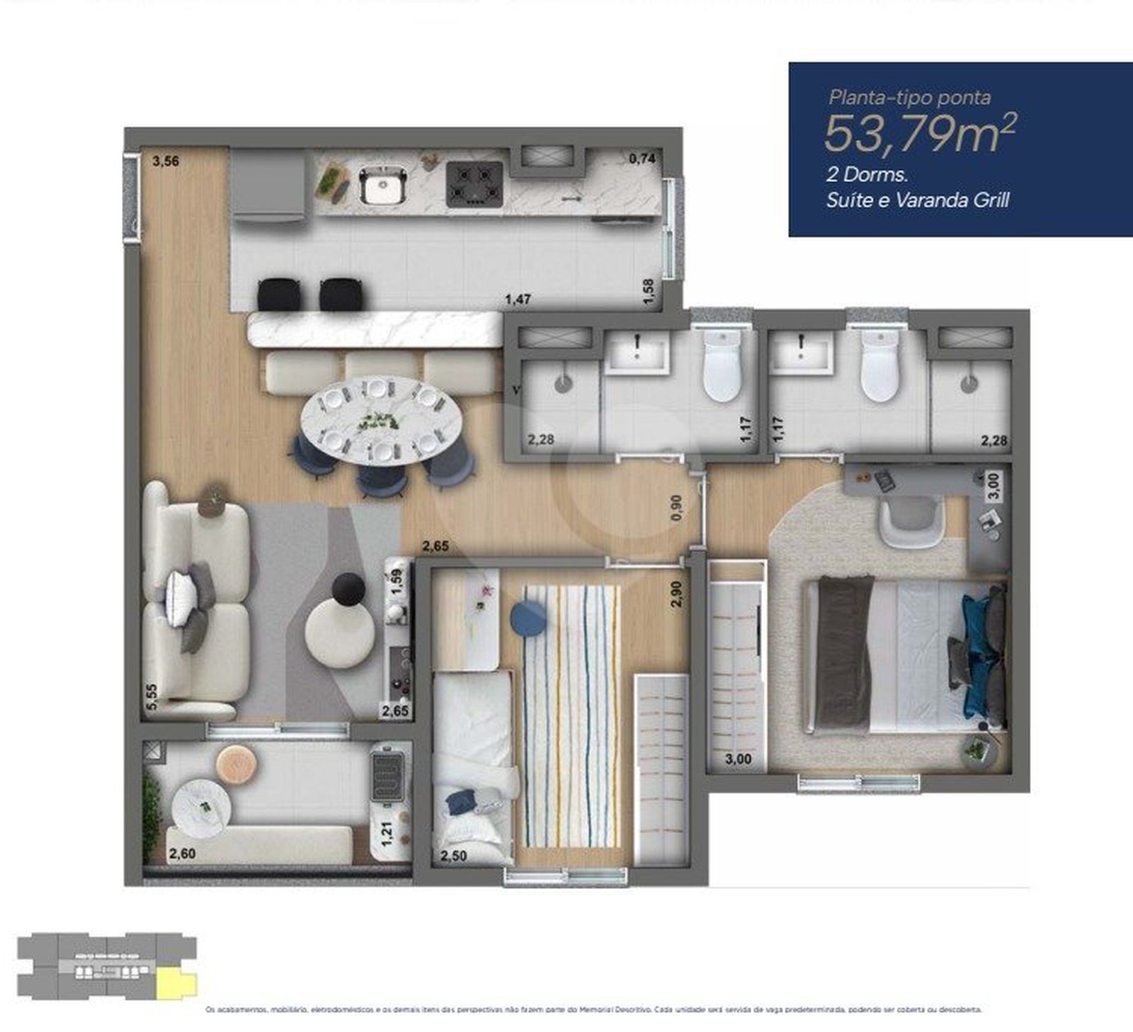 Apartamento 53m²