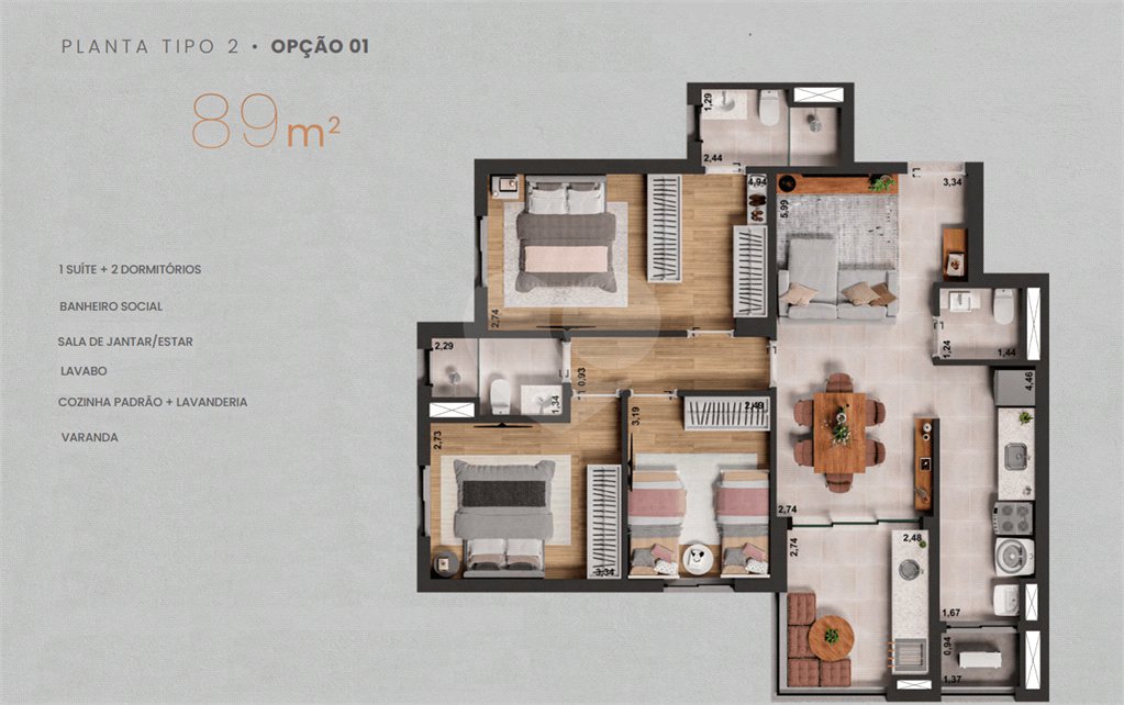Apartamento à venda com 2 quartos, sendo 1 suíte,  em Jardim Maria José, Votorantim, SP