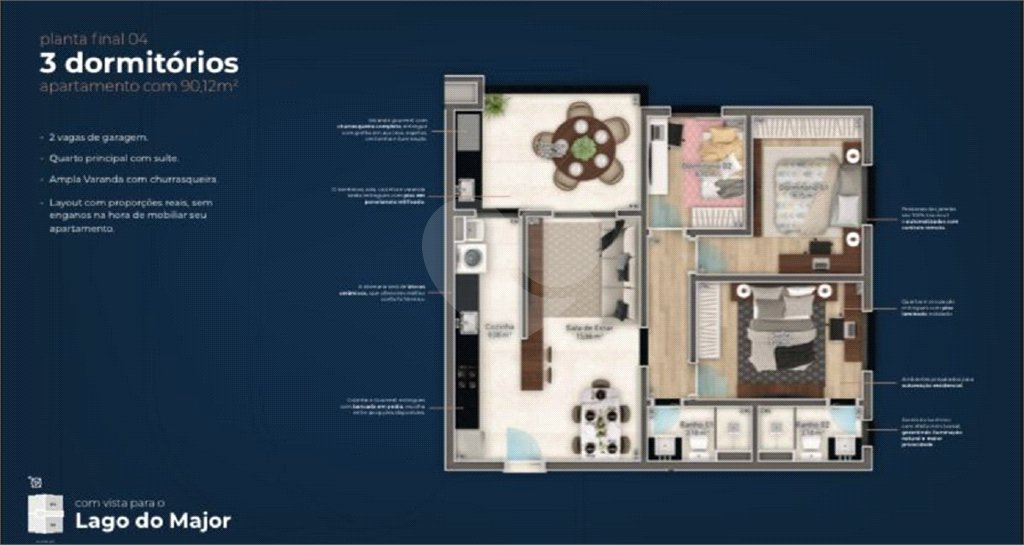Apartamento à venda com 2 quartos, sendo 1 suíte, em Vila Gardênia, Atibaia, SP