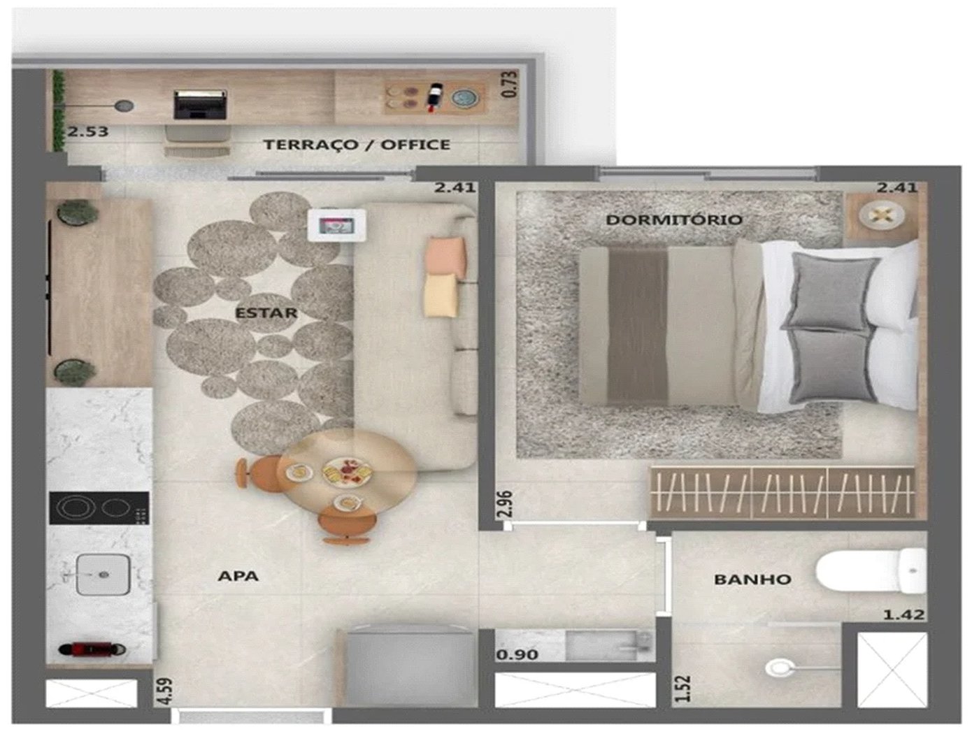 Apartamento à venda com 1 quarto em Pinheiros, São Paulo, SP