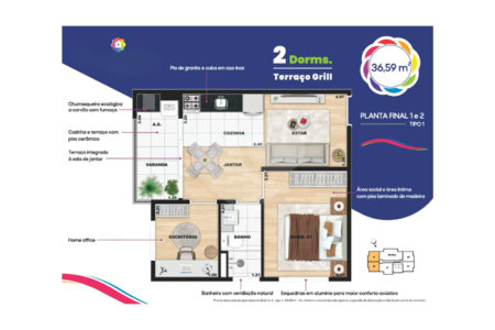 Apartamento à venda com 1 quarto em Jardim das Flores, Osasco, SP