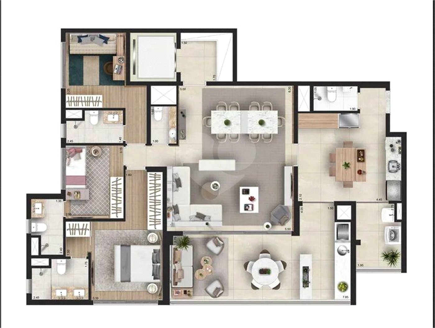 Apartamento à venda com 4 quartos, sendo 3 suítes,  em Butantã, São Paulo, SP