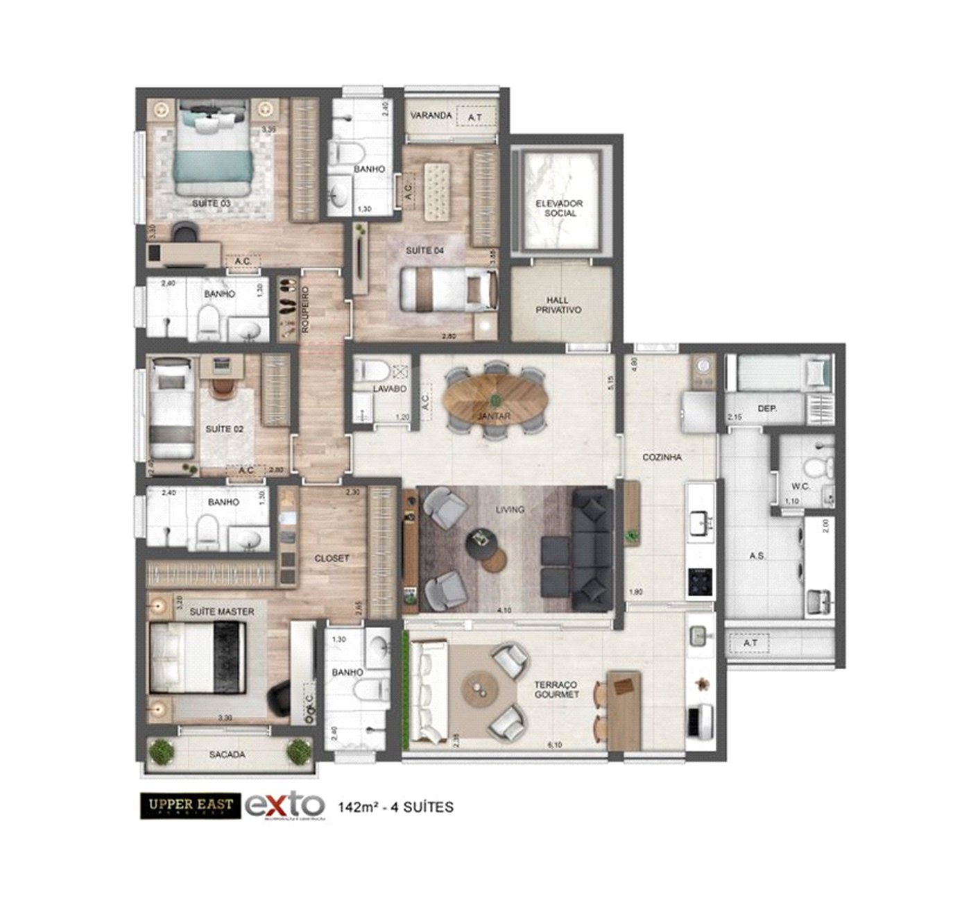 Apartamento à Venda em Perdizes: Upper East Perdizes, 142m², 4 Suítes e Lazer de Luxo na Rua Minerva