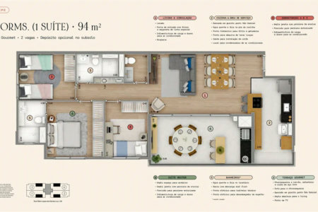 Apartamento à venda com 2 quartos, sendo 3 suítes, em Vila Andrade, São Paulo, SP