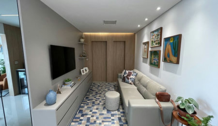 Apartamento 1 suíte com closet, 1 vaga demarcada, Embaré, Santos