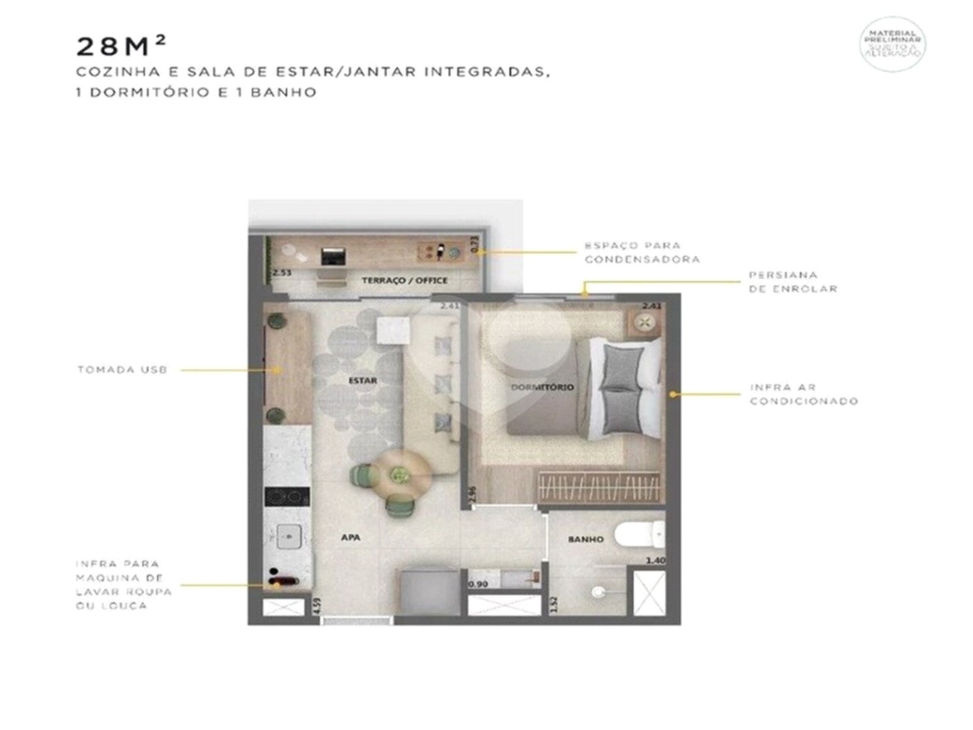 Apartamento à venda com 1 quarto em Pinheiros, São Paulo, SP